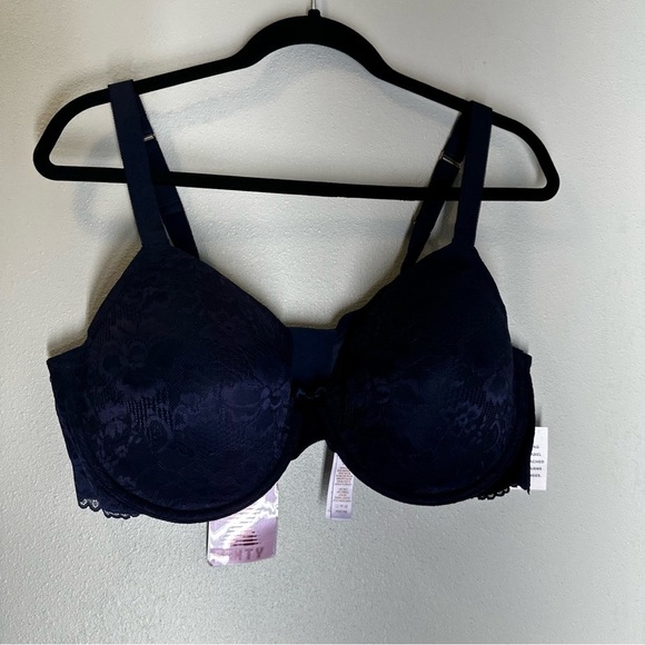 Savage x Fenty Allover Lace Bra Floral Deep Navy Adjustable Size 42DDD Women’s - Picture 2 of 12